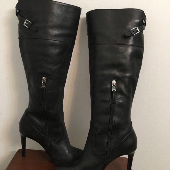 Lauren Ralph Lauren Knee Leather Boots Size 7B - Picture 8 of 15